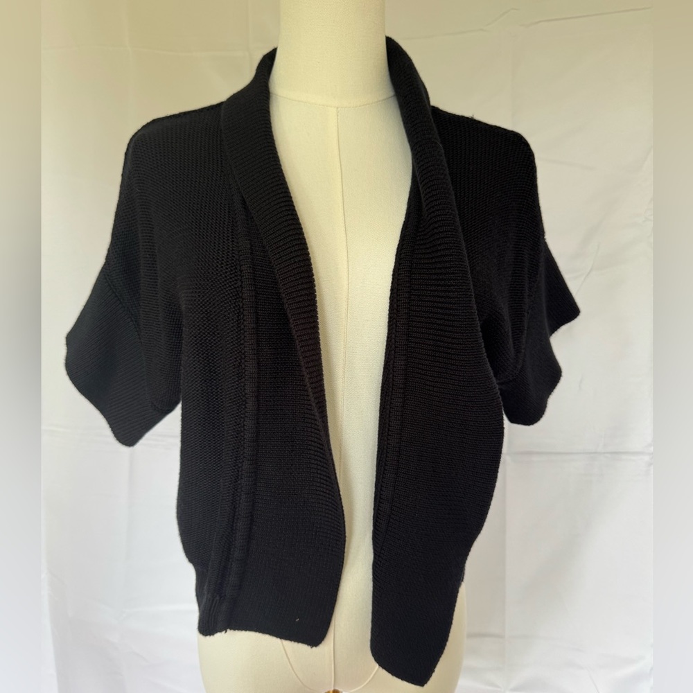 Black Knit Open-Front cropped sweater Cardigan